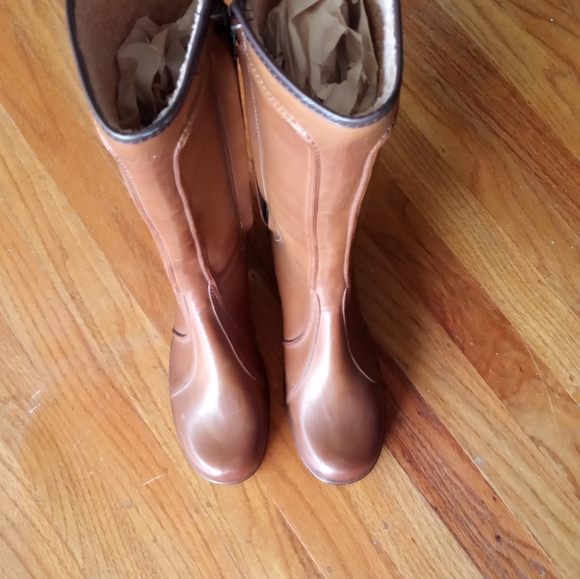 MOULDED CONSTRUCTION BOOTS BROWN ZIP UP MID-CALF size 8 - Picture 5 of 10
